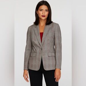 Massimo Dutti  Classic Glen Check Plaid Blazer Lighter Weight M